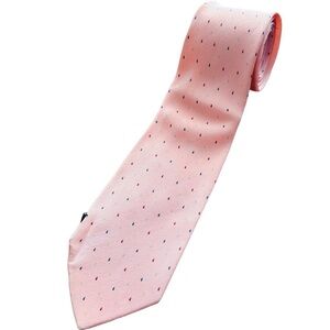 Vintage 70s David Lawrence Tear Rain Drop Polka Pink Silk Tie Disco Rockabilly